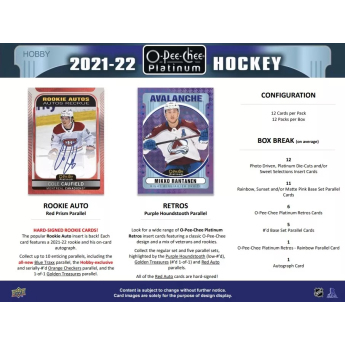 NHL кутии хокей карти NHL 2021-22 Upper Deck O-Pee-Chee Platinum Hobby Box