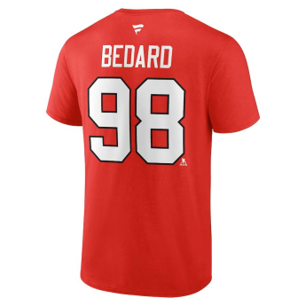 Chicago Blackhawks мъжка тениска Connor Bedard #98 Draft 2023 Stack Logo Name & Number Red