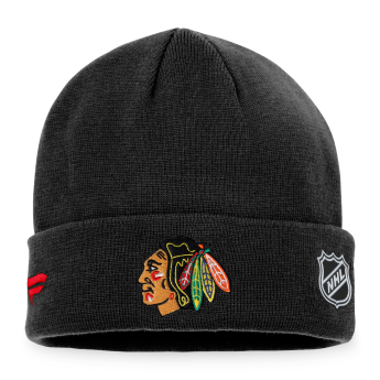 Chicago Blackhawks зимна шапка Authentic Pro Game & Train Cuffed Knit Black