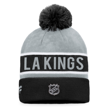 Los Angeles Kings зимна шапка Authentic Pro Game & Train Cuffed Pom Knit Black-Stone Gray