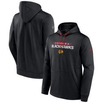 Chicago Blackhawks мъжки суитшърт с качулка RINK Performance Black-Athletic Red