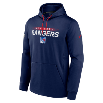 New York Rangers мъжки суитшърт с качулка RINK Performance Navy-Athletic Red