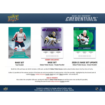 NHL кутии хокей карти NHL 2021-22 Upper Deck Credentials Hobby Box