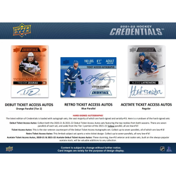 NHL кутии хокей карти NHL 2021-22 Upper Deck Credentials Hobby Box