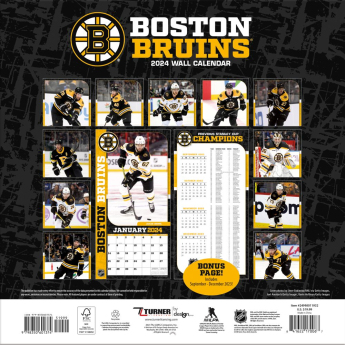 Boston Bruins календар 2024 Wall Calendar