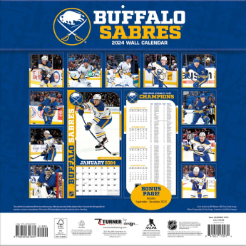 Buffalo Sabres календар 2024 Wall Calendar