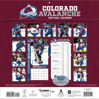 Colorado Avalanche календар 2024 Wall Calendar