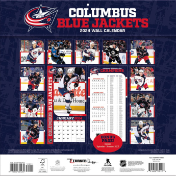 Columbus Blue Jackets календар 2024 Wall Calendar