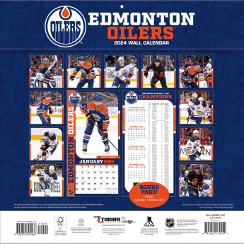 Edmonton Oilers календар 2024 Wall Calendar