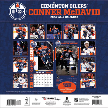 Edmonton Oilers календар Connor McDavid #97 2024 Wall Calendar