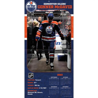Edmonton Oilers календар Connor McDavid #97 2024 Wall Calendar