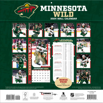 Minnesota Wild календар 2024 Wall Calendar