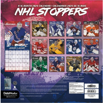 NHL продукти календар Stoppers 2024 Wall Calendar