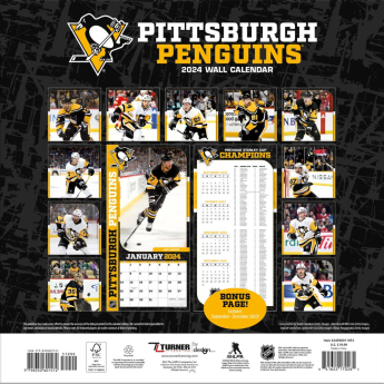 Pittsburgh Penguins календар 2024 Wall Calendar