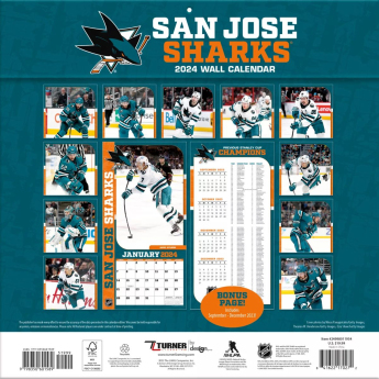 San Jose Sharks календар 2024 Wall Calendar