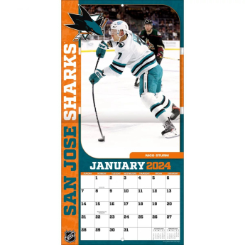 San Jose Sharks календар 2024 Wall Calendar