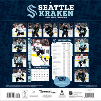 Seattle Kraken календар 2024 Wall Calendar