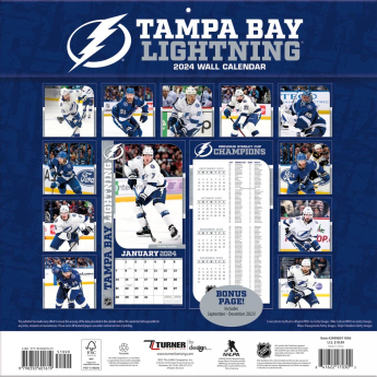 Tampa Bay Lightning календар 2024 Wall Calendar