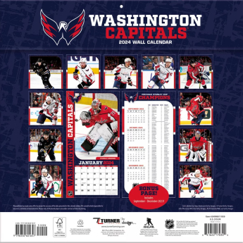 Washington Capitals календар 2024 Wall Calendar
