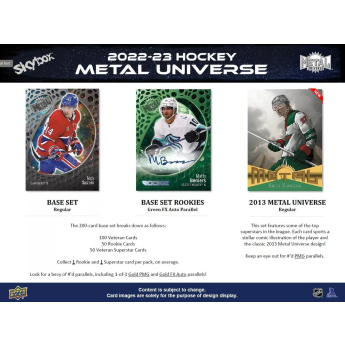 NHL кутии хокей карти NHL 2022-23 Upper Deck Skybox Metal Universe Hobby Box