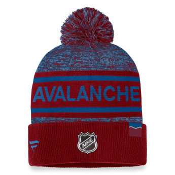 Colorado Avalanche зимна шапка Authentic Pro Rink Heathered Cuffed Pom Knit