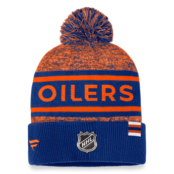 Edmonton Oilers зимна шапка Authentic Pro Rink Heathered Cuffed Pom Knit