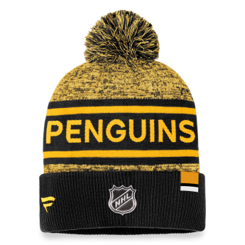 Pittsburgh Penguins зимна шапка Authentic Pro Rink Heathered Cuffed Pom Knit