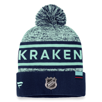 Seattle Kraken зимна шапка Authentic Pro Rink Heathered Cuffed Pom Knit