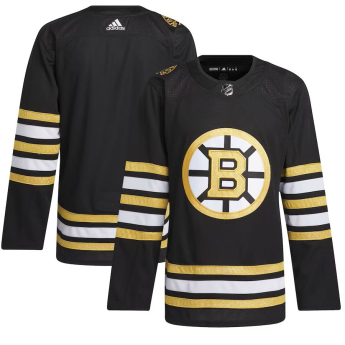 Boston Bruins хокейна фланелка adidas Black 100th Anniversary Primegreen Authentic Jersey