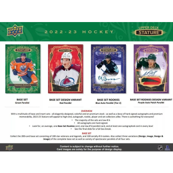 NHL кутии хокей карти NHL 2022-23 Upper Deck Stature Hobby Box
