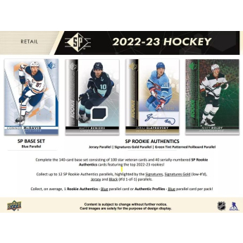 NHL кутии хокей карти NHL 2022-23 Upper Deck SP Hockey Blaster Box
