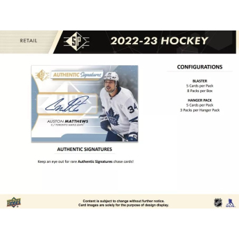 NHL кутии хокей карти NHL 2022-23 Upper Deck SP Hockey Blaster Box