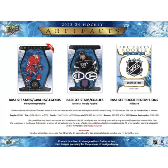 NHL кутии хокей карти NHL 2023-24 Upper Deck Artifacts Hockey Hobby Box