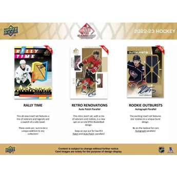 NHL кутии хокей карти NHL 2022-23 Upper Deck SP Game Used Hobby Box
