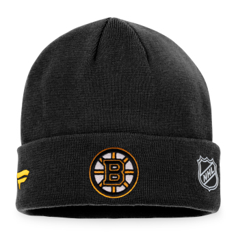 Boston Bruins зимна шапка Authentic Pro Game & Train Cuffed Knit Black