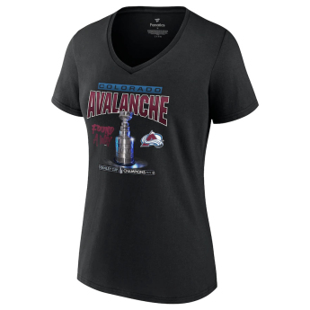 Colorado Avalanche дамска тениска 2022 Stanley Cup Champions Found A Way 3D V-Neck