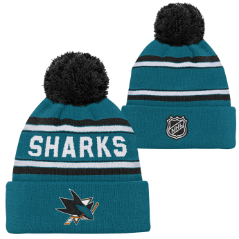 San Jose Sharks детска зимна шапка Jacquard Cuffed Knit With Pom