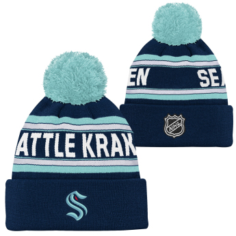 Seattle Kraken детска зимна шапка Jacquard Cuffed Knit With Pom