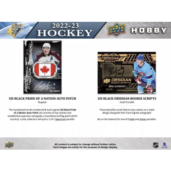 NHL кутии хокей карти NHL 2022-23 Upper Deck SPx Hockey Hobby Box