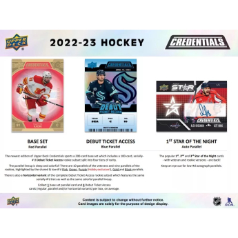 NHL кутии хокей карти NHL 2022-23 Upper Deck Credentials Hobby Box