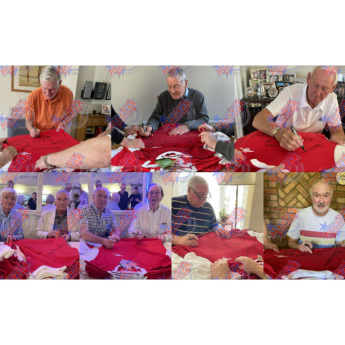 Легенди фланелка с рамка Arsenal FC 1971 Double Winners Signed Shirt (Framed) red