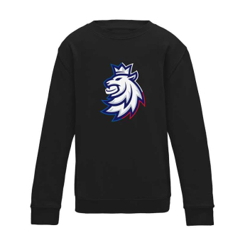Отбори по хокей детски суитшърт Czech Republic Tricolour logo lion black