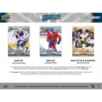 NHL кутии хокей карти NHL 2023-24 Upper Deck MVP Hockey Blaster Box