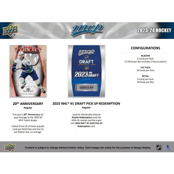 NHL кутии хокей карти NHL 2023-24 Upper Deck MVP Hockey Blaster Box