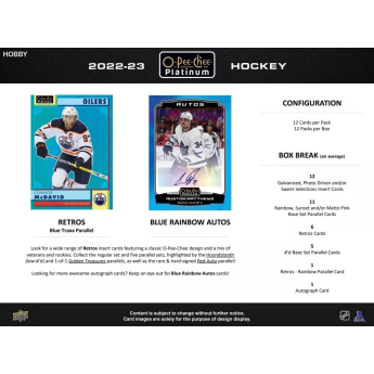NHL кутии хокей карти NHL 2022-23 Upper Deck O-Pee-Chee Platinum Hobby Box