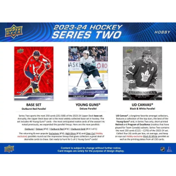 NHL кутии хокей карти NHL 2023-24 Upper Deck Series 2 Hobby Box