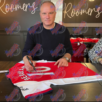 Легенди фланелки с рамка Arsenal FC 2020-2021 Bergkamp & Henry Signed Shirts (Dual Framed)
