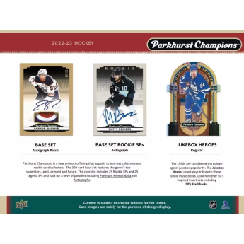 NHL кутии хокей карти NHL 2022-23 Upper Deck Parkhurst Champions Hockey Hobby Box