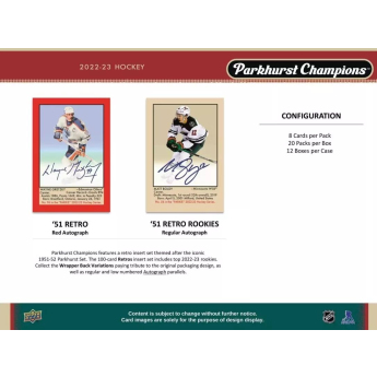 NHL кутии хокей карти NHL 2022-23 Upper Deck Parkhurst Champions Hockey Hobby Box