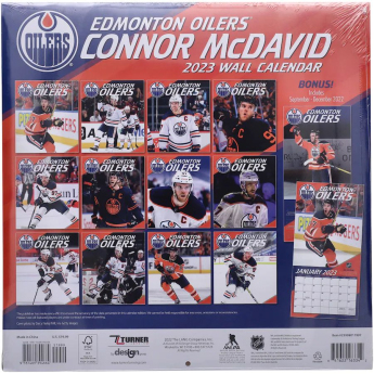 Edmonton Oilers календар Connor McDavid #97 2023 Wall Calendar